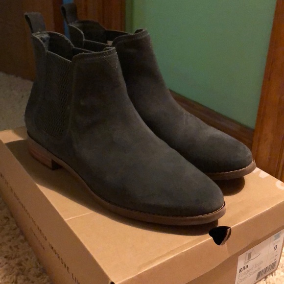 forged iron grey suede women's ella booties